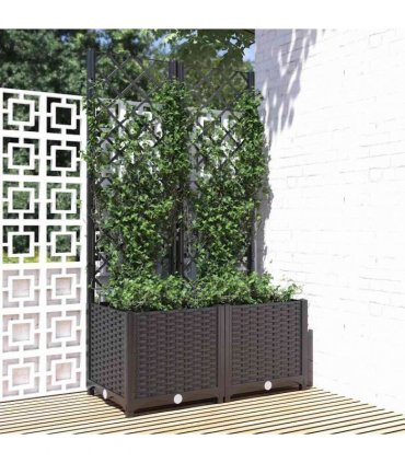 vidaXL Garden Planter | Black | Polypropylene | 80 x 40 x 136 cm | Durable