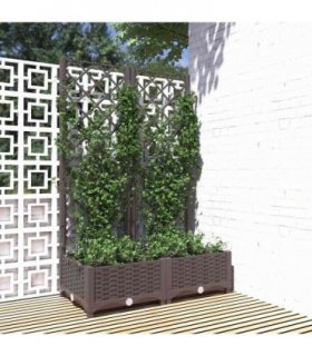 vidaXL Garden Planter | Brown | Polypropylene | Large | Planters — V0671950617