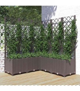 vidaXL Garden Planter | Brown | Polypropylene | Large | Planters — V0671950619