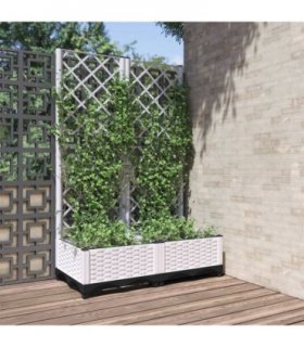 vidaXL Garden Planter | White | Polypropylene | Large | Planters