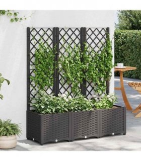 vidaXL Garden Planter | Black | Polypropylene | Large | Planters — V0671950622
