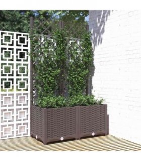 vidaXL Garden Planter | Brown | Polypropylene | 80 cm x 40 cm x 136 cm