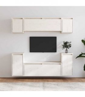 vidaXL TV Cabinets 6 pcs White Solid Wood Pine