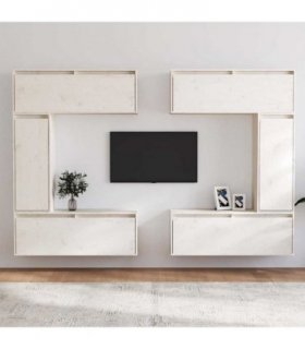 vidaXL TV Cabinets 6 pcs White Solid Wood Pine — V0671951392