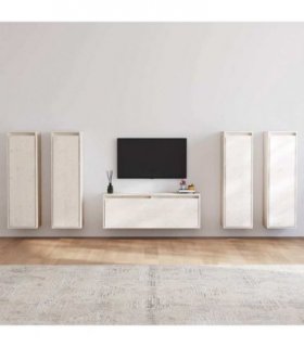 vidaXL TV Cabinets 5 pcs White Solid Wood Pine