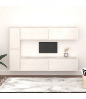 vidaXL TV Cabinets 6 pcs White Solid Wood Pine — V0671951405