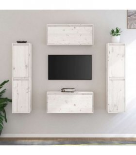 vidaXL TV Cabinets 6 pcs White Solid Wood Pine — V0671951422