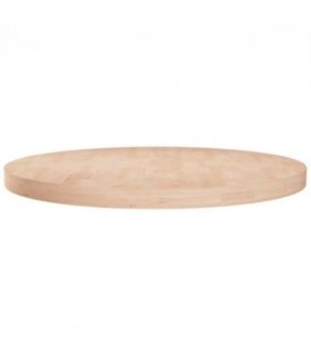 vidaXL Round Table Top Ø60x4 cm Untreated Solid Wood Oak — Colour: natural, Size: Ø 60 x 4 cm