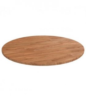 vidaXL Round Table Top Light Brown Ø80x1.5 cm Treated Solid Wood Oak — Size: Ø 80 x 1.5 cm