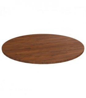 vidaXL Round Table Top Dark Brown Ø90x1.5 cm Treated Solid Wood Oak — Size: Ø 90 x 1.5 cm