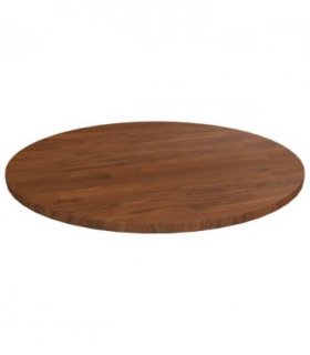 vidaXL Round Table Top Dark Brown Ø50x1.5 cm Treated Solid Wood Oak — Size: Ø 50 x 1.5 cm