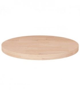 vidaXL Round Table Top Ø30x2,5 cm Untreated Solid Wood Oak — Colour: natural, Size: Ø 30 x 2.5 cm
