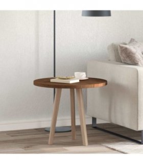 vidaXL Table Top Dark Brown Ø 60 x 2.5 cm Solid Oak Wood