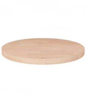 vidaXL Round Table Top Ø50x2,5 cm Untreated Solid Wood Oak — Colour: natural, Size: Ø 50 x 2.5 cm