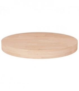 vidaXL Round Table Top Ø40x4 cm Untreated Solid Wood Oak — Colour: natural, Size: Ø 40 x 4 cm
