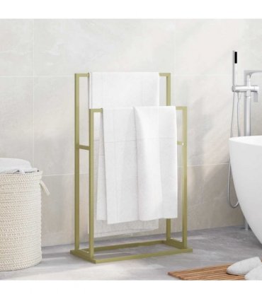 vidaXL Freestanding Towel Rack Gold 48x24x78.5 cm Iron — Size: 48 x 24 x 78.5 cm
