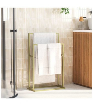 vidaXL Freestanding Towel Rack Gold 48x24x78.5 cm Iron — Size: 48 x 24 x 78.5 cm