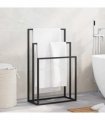 vidaXL Freestanding Towel Rack Black 48x24x79 cm Iron — Size: 48 x 24 x 79 cm