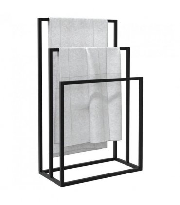 vidaXL Freestanding Towel Rack Black 48x24x79 cm Iron — Size: 48 x 24 x 79 cm