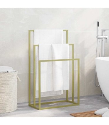vidaXL Freestanding Towel Rack Gold 48x24x79 cm Iron — Size: 48 x 24 x 79 cm