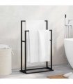 vidaXL Freestanding Towel Rack Black 48x24x78.5 cm Iron — Size: 48 x 24 x 78.5 cm