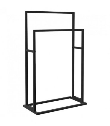 vidaXL Freestanding Towel Rack Black 48x24x78.5 cm Iron — Size: 48 x 24 x 78.5 cm