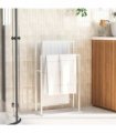 vidaXL Freestanding Towel Rack White 48x24x78.5 cm Iron — Size: 48 x 24 x 78.5 cm