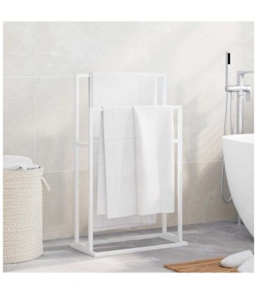 vidaXL Freestanding Towel Rack White 48x24x78.5 cm Iron — Size: 48 x 24 x 78.5 cm