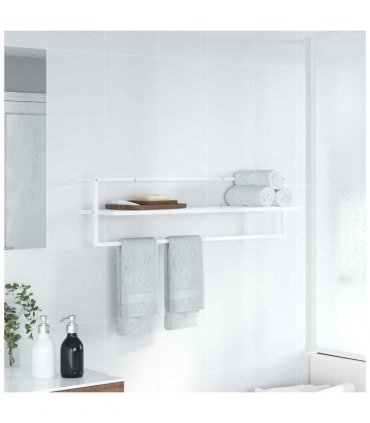 vidaXL Towel Rack White 95x25x22 cm Iron