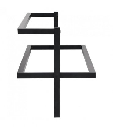 vidaXL Towel Rack Black 95x25x22 cm Iron