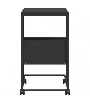 vidaXL Side Table with Wheels Black 55x36x63.5 cm Engineered Wood