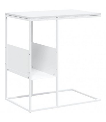 vidaXL Side Table White 55x36x59.5 cm Engineered Wood — Model: without wheels