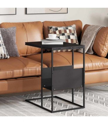 vidaXL Side Table | Black | Engineered wood, iron | Medium | Side Table — Model: without wheels