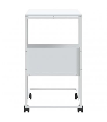 vidaXL Side Table with Wheels White 55x36x63.5 cm Engineered Wood