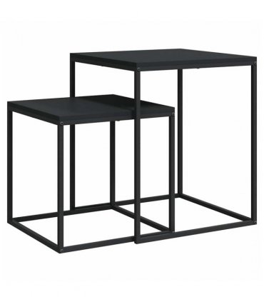 vidaXL Coffee Table Set 2 pcs Engineered Wood and Metal — Colour: black