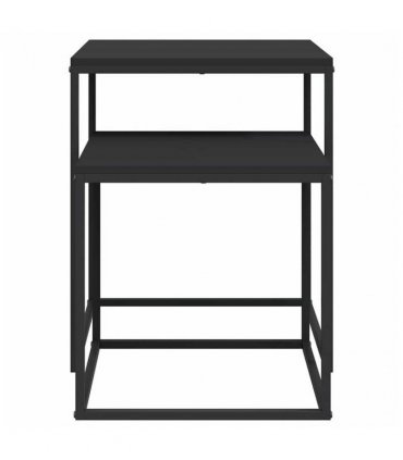 vidaXL Coffee Table Set 2 pcs Engineered Wood and Metal — Colour: black