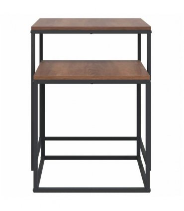 vidaXL Coffee Table Set 2 pcs Engineered Wood and Metal — Colour: black and brown