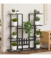 vidaXL Flower Stand with Wheels 94.5x24.5x91.5 cm Black Iron