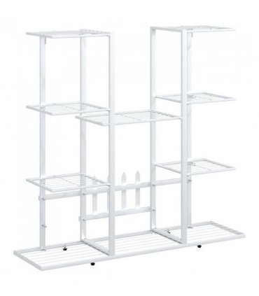 vidaXL Flower Stand 94.5x25x89 cm White Iron — Model: without wheel