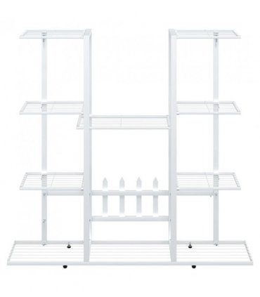 vidaXL Flower Stand 94.5x25x89 cm White Iron — Model: without wheel