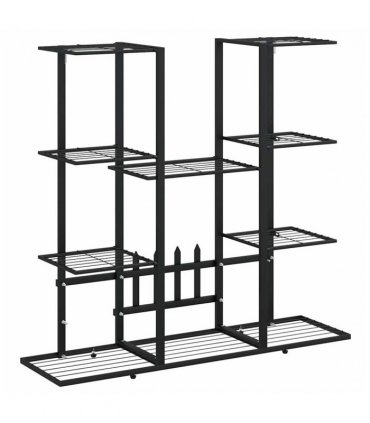 vidaXL Flower Stand 94.5x25x89 cm Black Iron — Model: without wheel