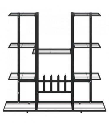 vidaXL Flower Stand 94.5x25x89 cm Black Iron — Model: without wheel