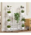 vidaXL Flower Stand with Wheels 94.5x24.5x91.5 cm White Iron