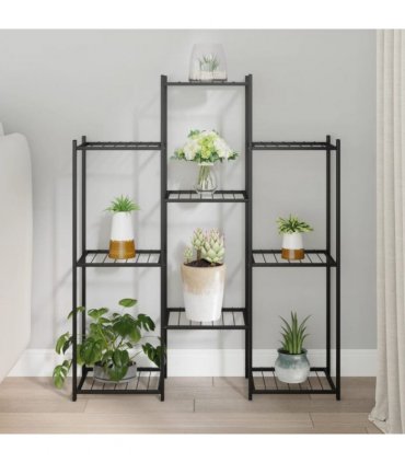 vidaXL Flower Stand 83x25x100 cm Black Iron — Model: without wheel