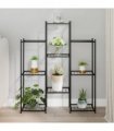 vidaXL Flower Stand 83x25x100 cm Black Iron — Model: without wheel