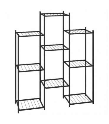 vidaXL Flower Stand 83x25x100 cm Black Iron — Model: without wheel