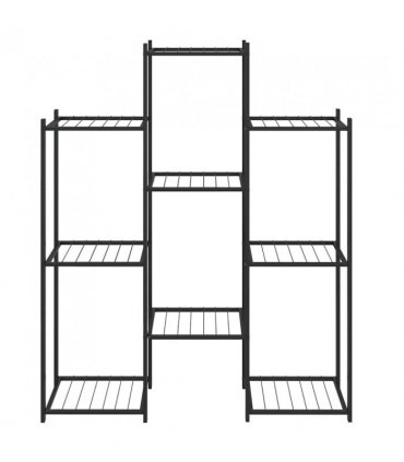 vidaXL Flower Stand 83x25x100 cm Black Iron — Model: without wheel