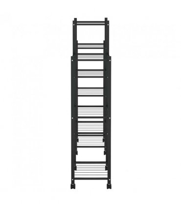 vidaXL Flower Stand with Wheels 83x25x103.5 cm Black Iron
