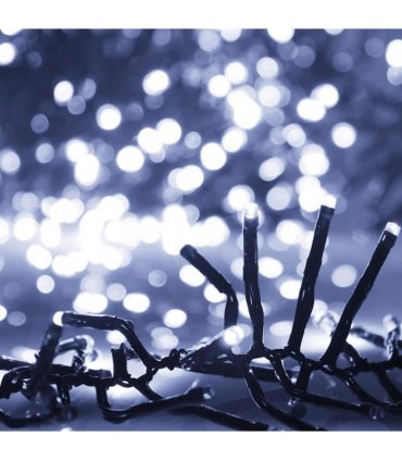 vidaXL LED Cluster String with 400 LEDs Cold White PVC — Colour: cold white and dark green
