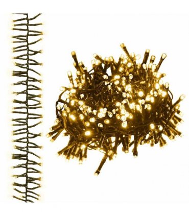 vidaXL LED Cluster String with 400 LEDs Warm White PVC — Colour: warm white and dark green